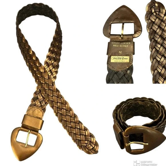 Saks Fifth Avenue leather braided belt size medium - Picture 1 of 6